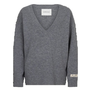 Love Stories Intimates Rachel V-neck Jumper Grey - HEARTS Zandvoort