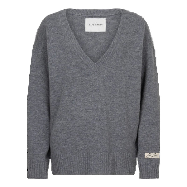 Love Stories Intimates Rachel V-neck Jumper Grey - HEARTS Zandvoort