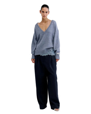 Love Stories Intimates Rachel V-neck Jumper Grey - HEARTS Zandvoort