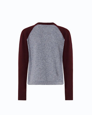 Pinko Amsterdam Sweater Grey Burgundy - HEARTS Zandvoort