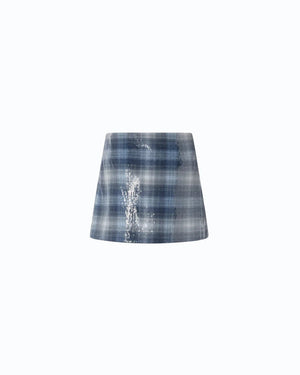 Pinko Checked Skirt With Sequins - HEARTS Zandvoort