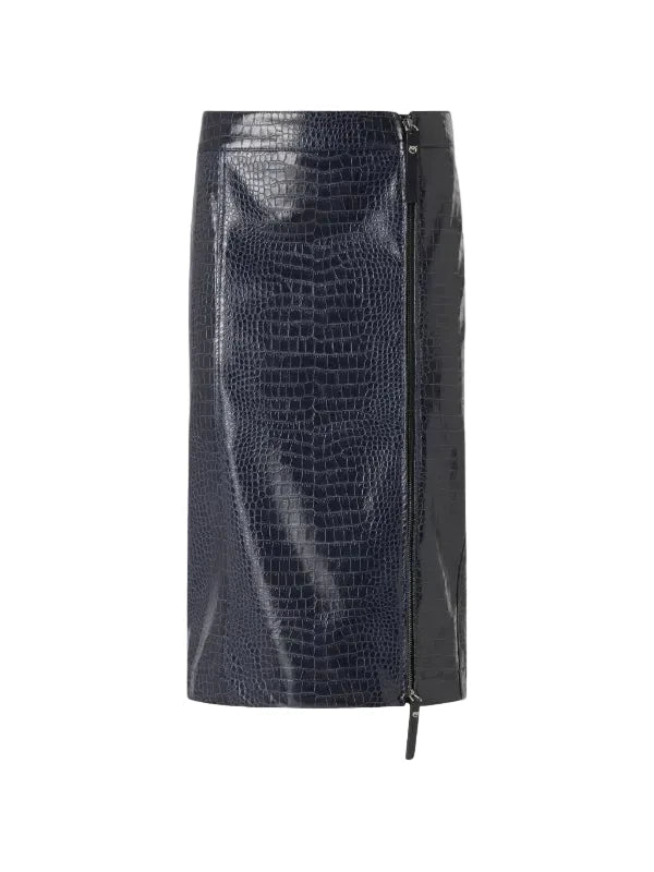 Pinko Crocodile Print Pencil Skirt Blue - HEARTS Zandvoort