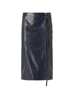 Pinko Crocodile Print Pencil Skirt Blue - HEARTS Zandvoort