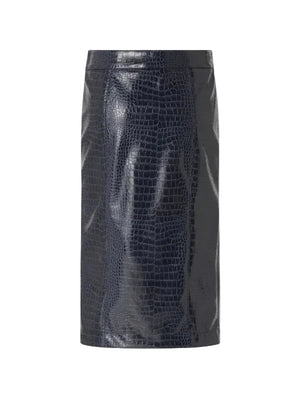 Pinko Crocodile Print Pencil Skirt Blue - HEARTS Zandvoort