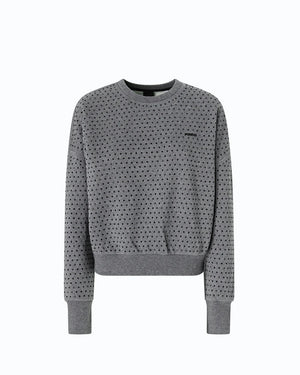 Pinko Fully Rhinestoned Sweater Grey - HEARTS Zandvoort
