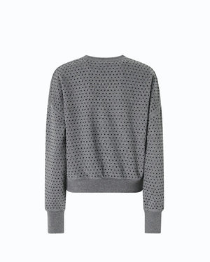 Pinko Fully Rhinestoned Sweater Grey - HEARTS Zandvoort