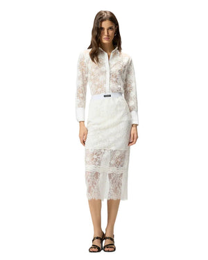 Pinko Harmonie Skirt White - My Store