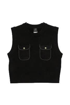 Pinko Knitted Gilet Black - HEARTS Zandvoort