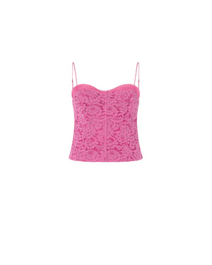 Pinko Lace Bustier Top Pink - My Store