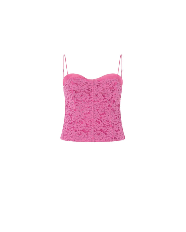Pinko Lace Bustier Top Pink - My Store