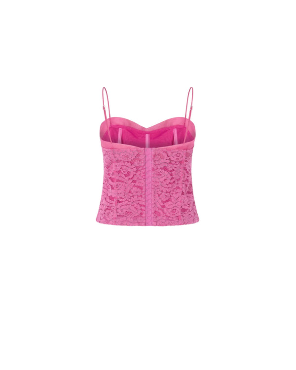Pinko Lace Bustier Top Pink - My Store