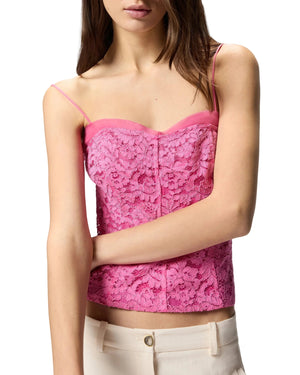 Pinko Lace Bustier Top Pink - My Store