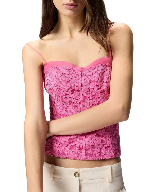 Pinko Lace Bustier Top Pink - My Store