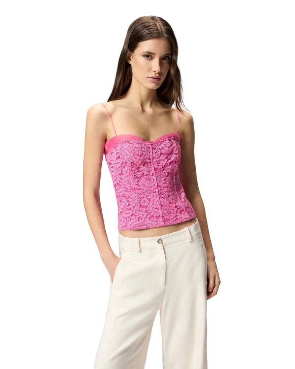 Pinko Lace Bustier Top Pink - My Store