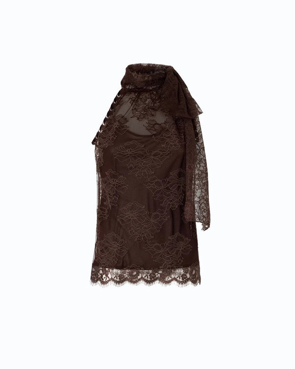 Pinko Lace Top Brown - HEARTS Zandvoort