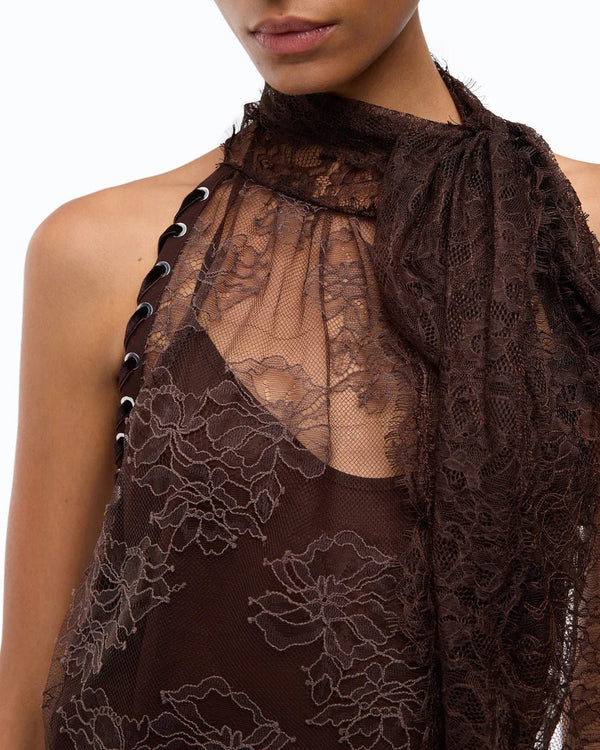 Pinko Lace Top Brown - HEARTS Zandvoort