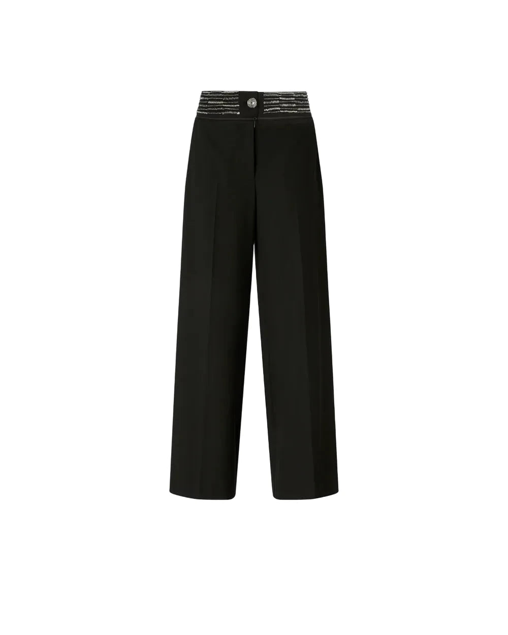 Pinko Palazzo Trousers With Jewel Waist Black - HEARTS Zandvoort