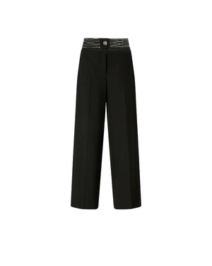 Pinko Palazzo Trousers With Jewel Waist Black - HEARTS Zandvoort