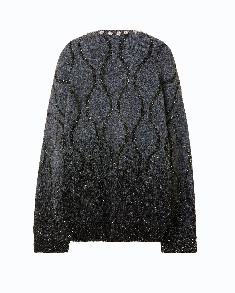 Pinko Renault Soft Wool Sweater Grey/Black - HEARTS Zandvoort