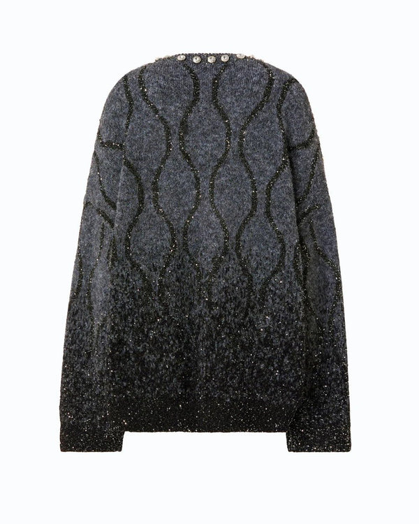 Pinko Renault Soft Wool Sweater Grey/Black - HEARTS Zandvoort