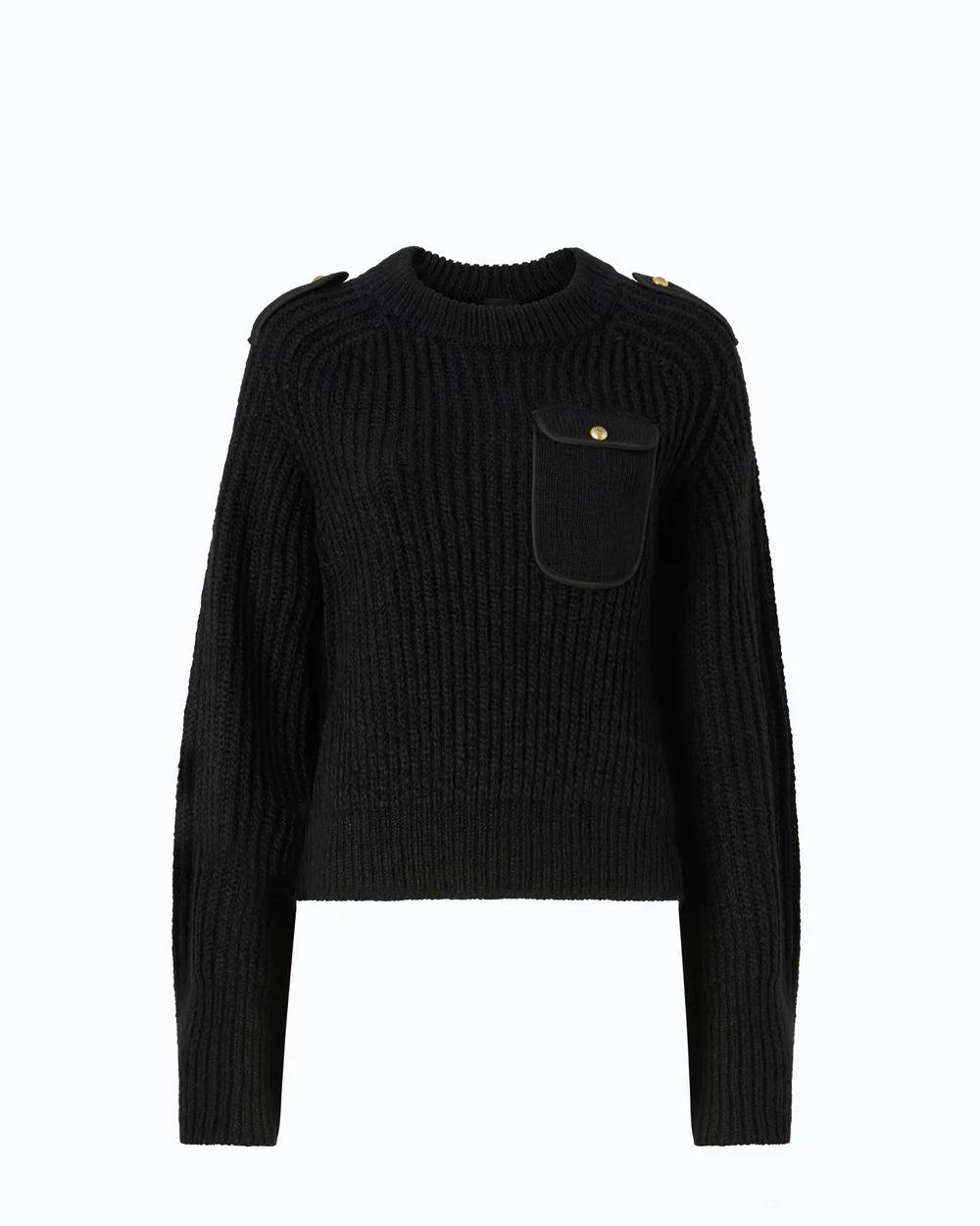 Pinko Ribbed Sweater With Pocket Black - HEARTS Zandvoort