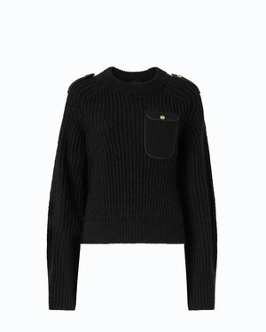 Pinko Ribbed Sweater With Pocket Black - HEARTS Zandvoort