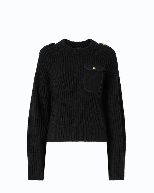 Pinko Ribbed Sweater With Pocket Black - HEARTS Zandvoort