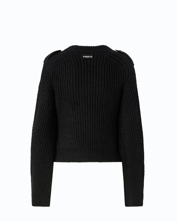Pinko Ribbed Sweater With Pocket Black - HEARTS Zandvoort