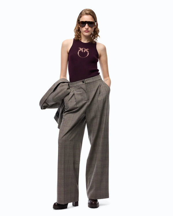 Pinko Ribbed Top With Sheer Logo - HEARTS Zandvoort