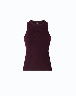Pinko Ribbed Top With Sheer Logo - HEARTS Zandvoort
