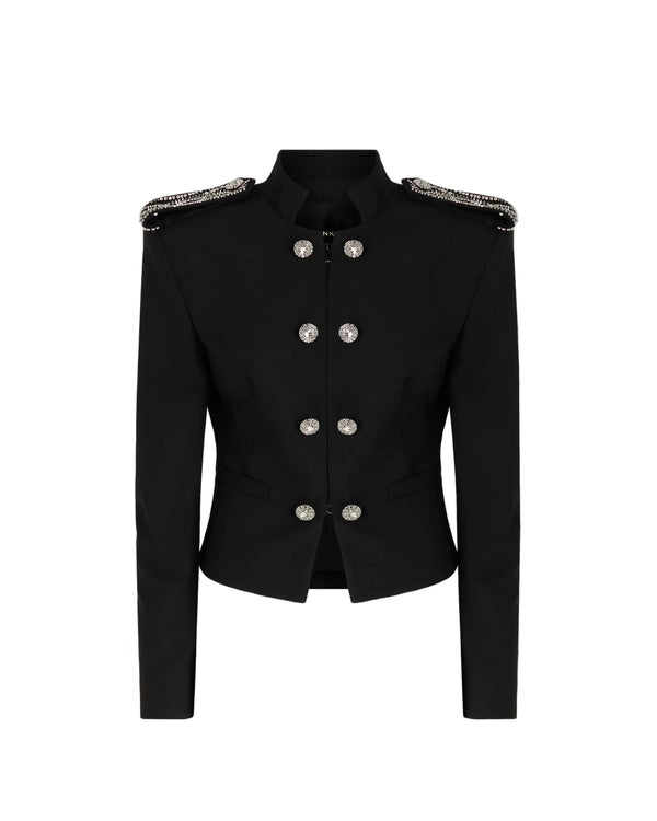 Pinko Riding Jacket With Jewel Details Black - HEARTS Zandvoort