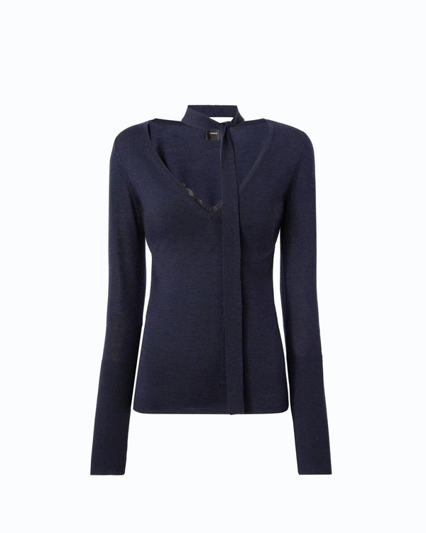 Pinko Soffio Knit Navy Blue - HEARTS Zandvoort