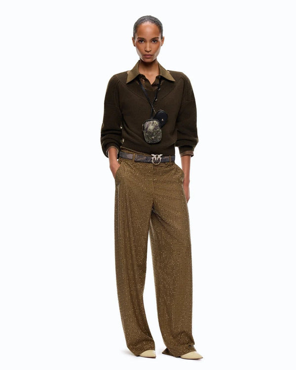 Pinko Solopaca Pantalone Green - HEARTS Zandvoort