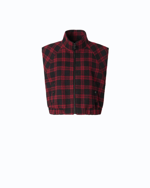Pinko Tweed Waistcoat With Check Pattern Red - HEARTS Zandvoort