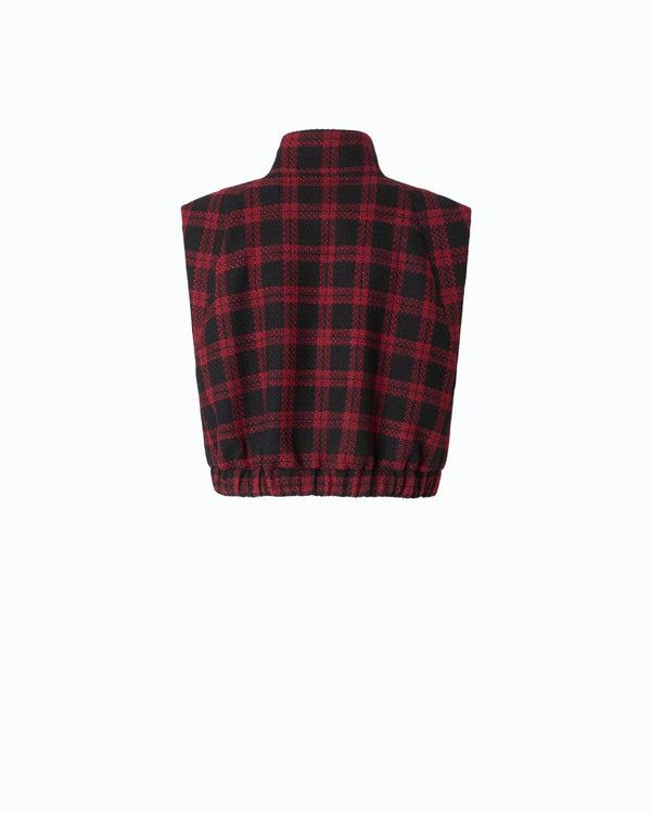 Pinko Tweed Waistcoat With Check Pattern Red - HEARTS Zandvoort