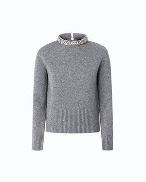 Pinko Wool-blend Knit With Jewel Collar - HEARTS Zandvoort