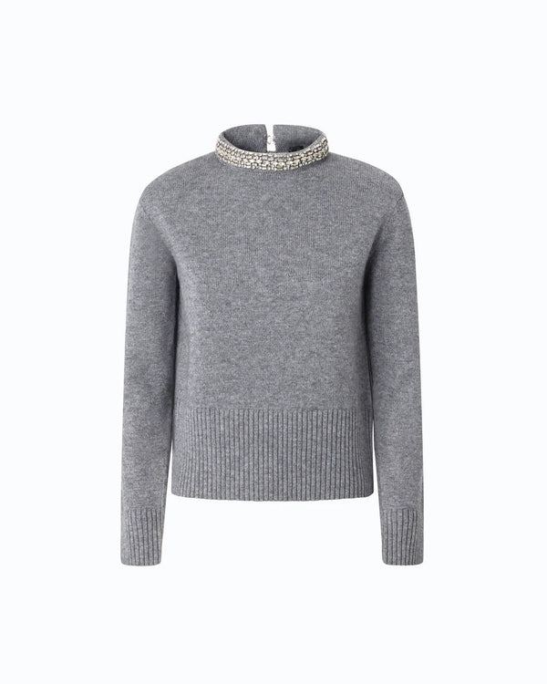 Pinko Wool-blend Knit With Jewel Collar - HEARTS Zandvoort
