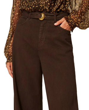 Twinset Barrel Denim Trouser With Belt Brown - HEARTS Zandvoort
