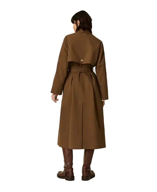 Twinset Cotton Blend Gabardine Trench Coat Green - HEARTS Zandvoort