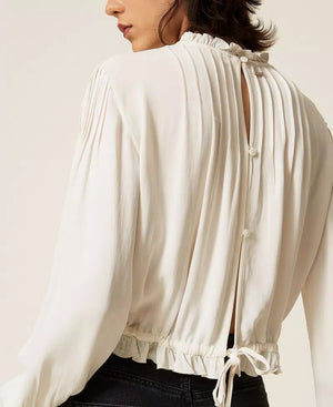 Twinset Crepe Blouse With Floral Embroidery - HEARTS Zandvoort