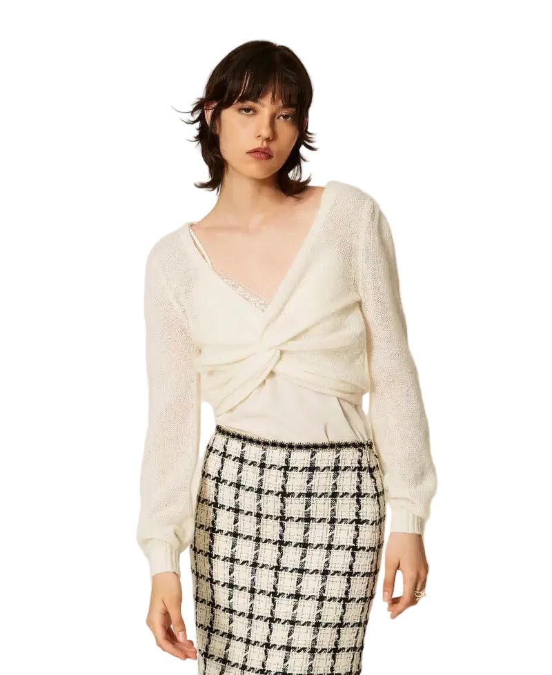 Twinset Dual Use Knit Shrug Madreperla - HEARTS Zandvoort