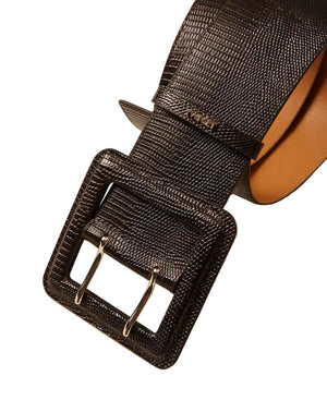 Twinset High-waisted Leather Belt With Snakeskin Print - HEARTS Zandvoort