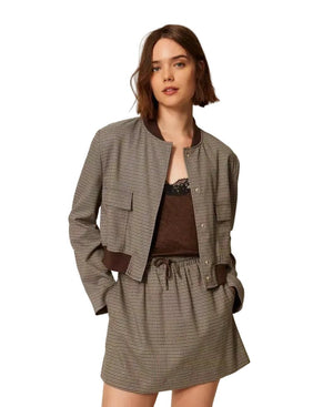 Twinset Houndstooth Bomber Jacket - HEARTS Zandvoort