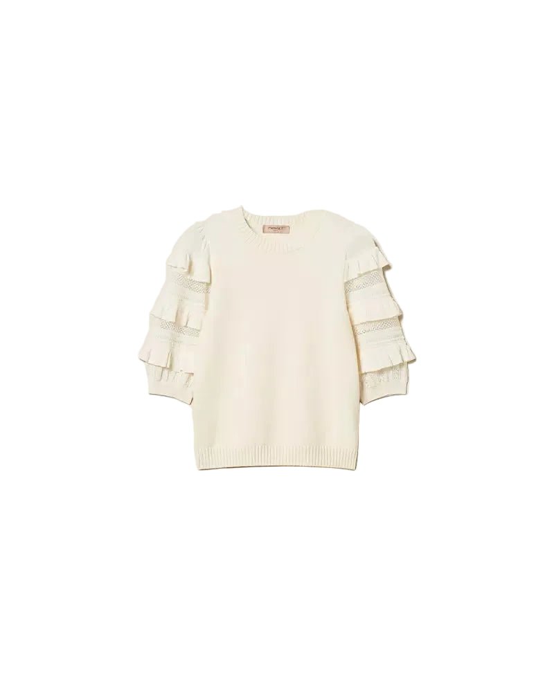 Twinset Mesh Stitch Jumper With Ruffles - HEARTS Zandvoort