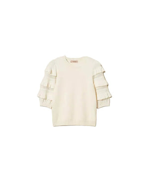 Twinset Mesh Stitch Jumper With Ruffles - HEARTS Zandvoort