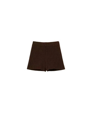 Twinset Rib Knit Short Darkness Brown - HEARTS Zandvoort