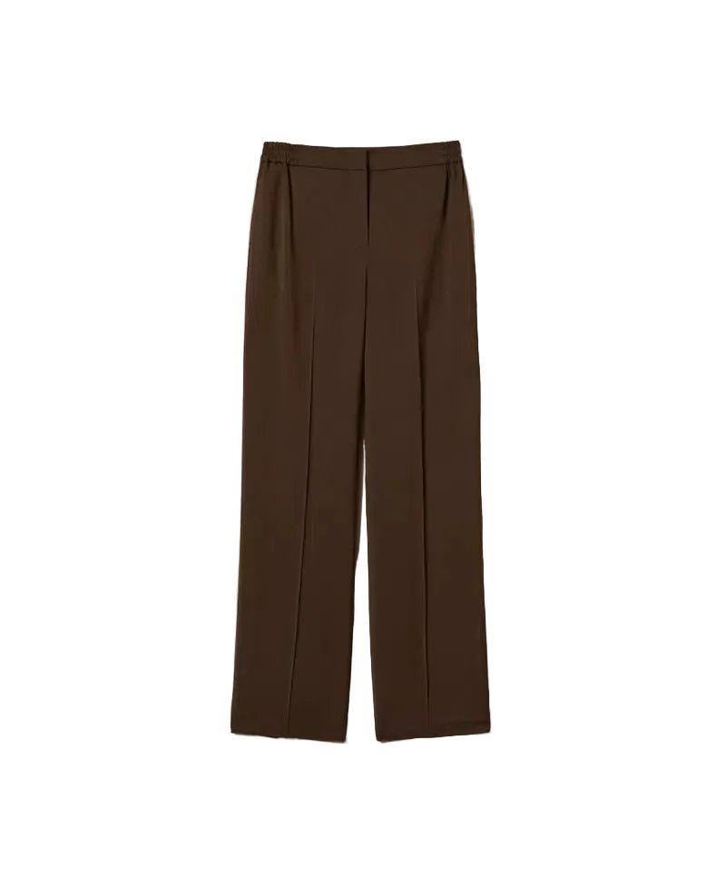 Twinset Straight Twill Trousers Brown - HEARTS Zandvoort