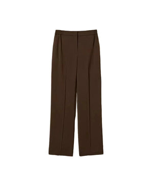 Twinset Straight Twill Trousers Brown - HEARTS Zandvoort