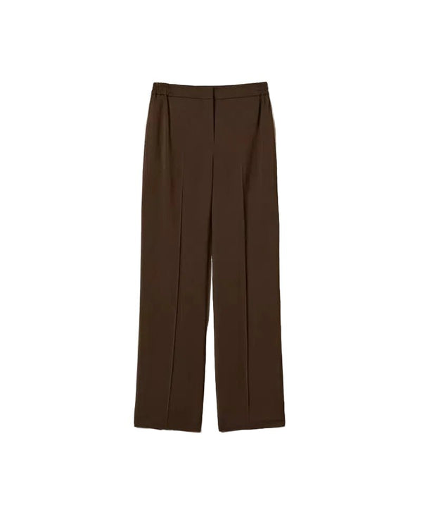 Twinset Straight Twill Trousers Brown - HEARTS Zandvoort