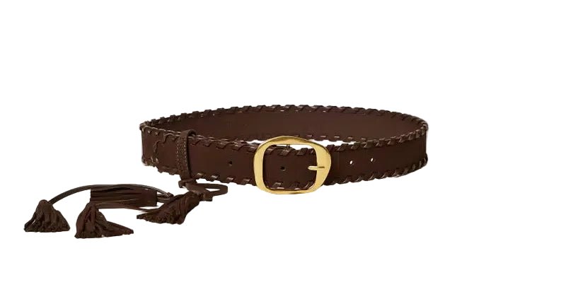 Twinset Suede Belt With Tassels Brown - HEARTS Zandvoort